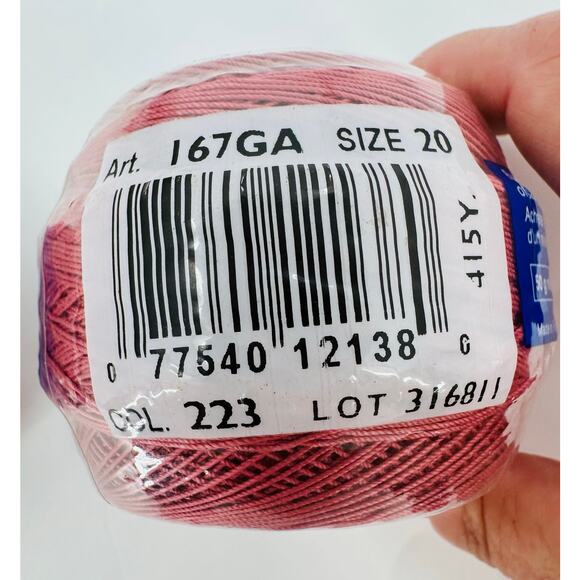 DMC Cebelia Crochet 167G 100% Mercerized Cotton Size 20 Dusty Pink 223 (2) Balls - Picture 5 of 8